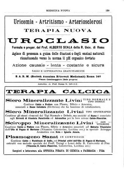 Medicina nuova periodico settimanale di scienze mediche, giurisprudenza sanitaria, medicina sociale e interessi delle classi sanitarie