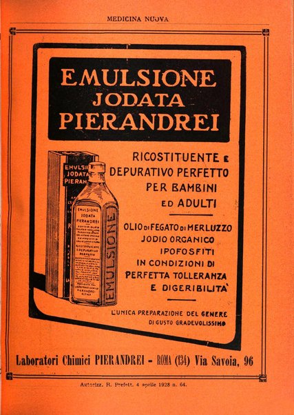 Medicina nuova periodico settimanale di scienze mediche, giurisprudenza sanitaria, medicina sociale e interessi delle classi sanitarie