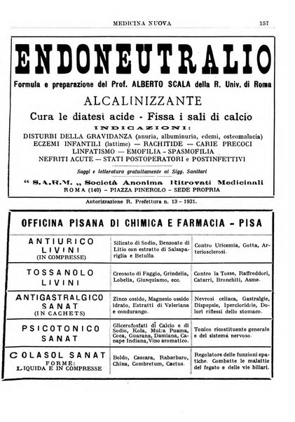 Medicina nuova periodico settimanale di scienze mediche, giurisprudenza sanitaria, medicina sociale e interessi delle classi sanitarie