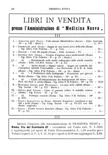 Medicina nuova periodico settimanale di scienze mediche, giurisprudenza sanitaria, medicina sociale e interessi delle classi sanitarie