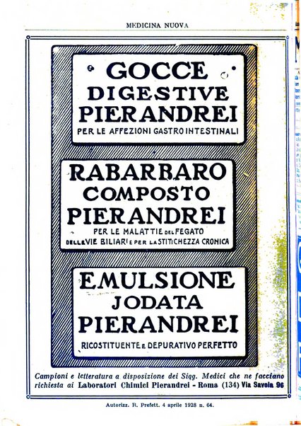 Medicina nuova periodico settimanale di scienze mediche, giurisprudenza sanitaria, medicina sociale e interessi delle classi sanitarie