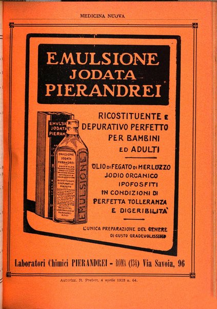 Medicina nuova periodico settimanale di scienze mediche, giurisprudenza sanitaria, medicina sociale e interessi delle classi sanitarie