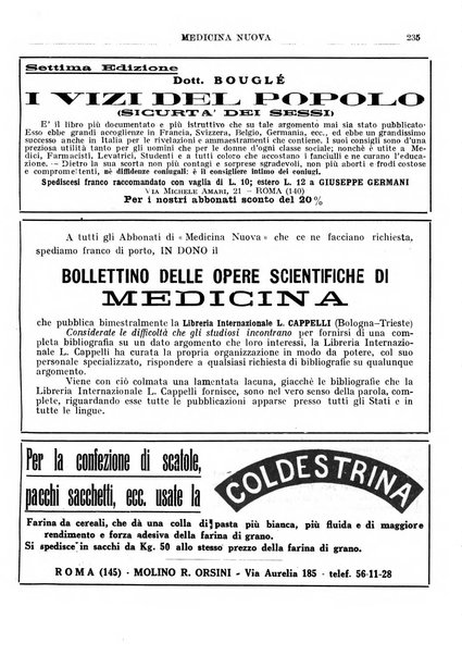 Medicina nuova periodico settimanale di scienze mediche, giurisprudenza sanitaria, medicina sociale e interessi delle classi sanitarie