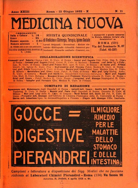 Medicina nuova periodico settimanale di scienze mediche, giurisprudenza sanitaria, medicina sociale e interessi delle classi sanitarie