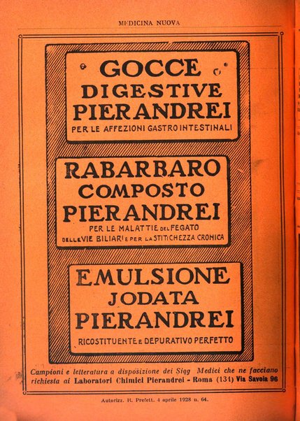 Medicina nuova periodico settimanale di scienze mediche, giurisprudenza sanitaria, medicina sociale e interessi delle classi sanitarie