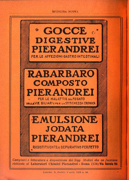 Medicina nuova periodico settimanale di scienze mediche, giurisprudenza sanitaria, medicina sociale e interessi delle classi sanitarie