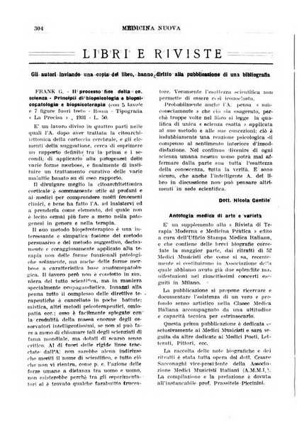 Medicina nuova periodico settimanale di scienze mediche, giurisprudenza sanitaria, medicina sociale e interessi delle classi sanitarie