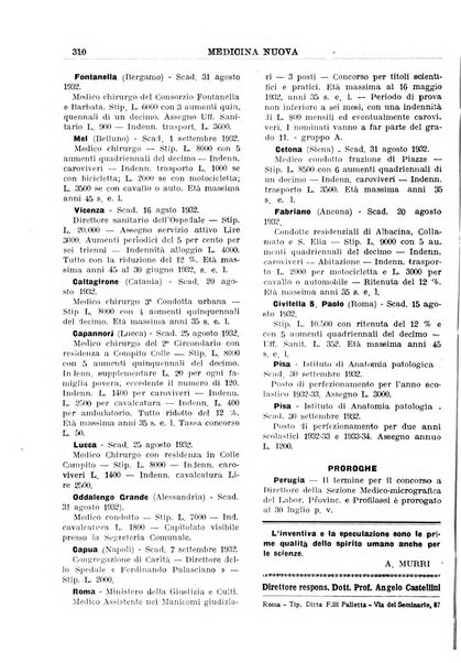 Medicina nuova periodico settimanale di scienze mediche, giurisprudenza sanitaria, medicina sociale e interessi delle classi sanitarie