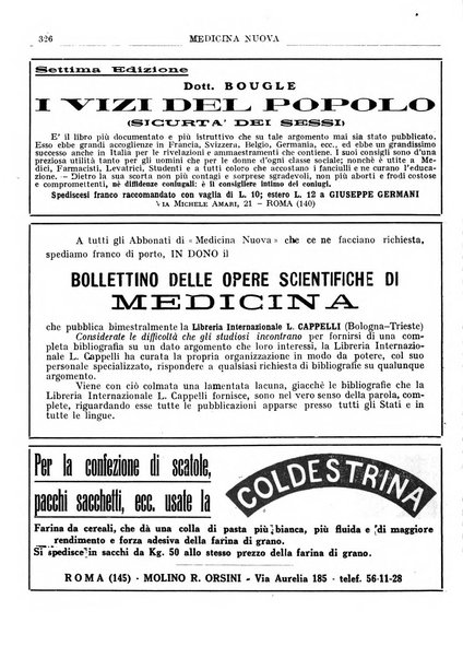 Medicina nuova periodico settimanale di scienze mediche, giurisprudenza sanitaria, medicina sociale e interessi delle classi sanitarie