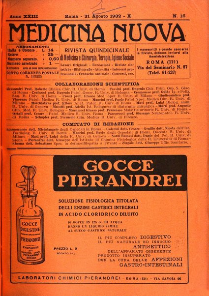 Medicina nuova periodico settimanale di scienze mediche, giurisprudenza sanitaria, medicina sociale e interessi delle classi sanitarie