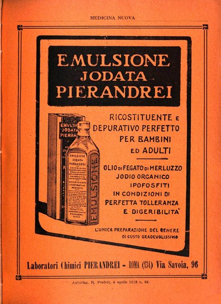 Medicina nuova periodico settimanale di scienze mediche, giurisprudenza sanitaria, medicina sociale e interessi delle classi sanitarie