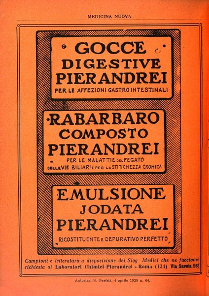 Medicina nuova periodico settimanale di scienze mediche, giurisprudenza sanitaria, medicina sociale e interessi delle classi sanitarie