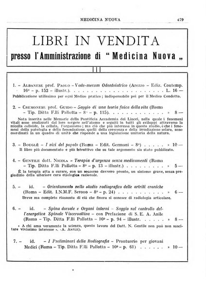 Medicina nuova periodico settimanale di scienze mediche, giurisprudenza sanitaria, medicina sociale e interessi delle classi sanitarie