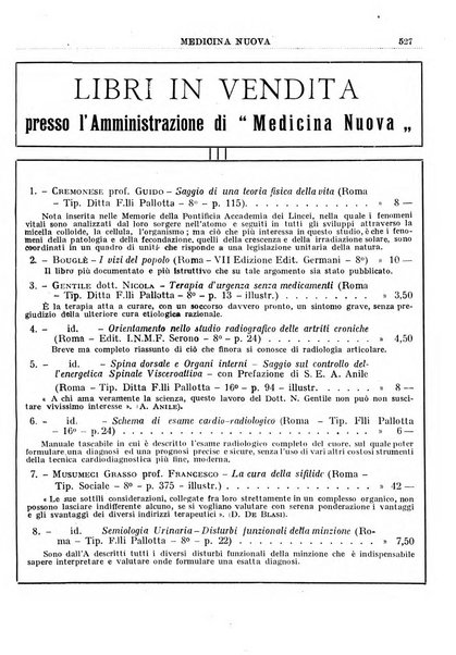 Medicina nuova periodico settimanale di scienze mediche, giurisprudenza sanitaria, medicina sociale e interessi delle classi sanitarie