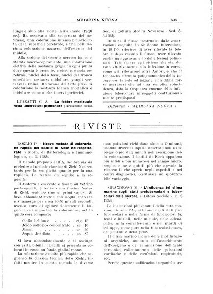 Medicina nuova periodico settimanale di scienze mediche, giurisprudenza sanitaria, medicina sociale e interessi delle classi sanitarie