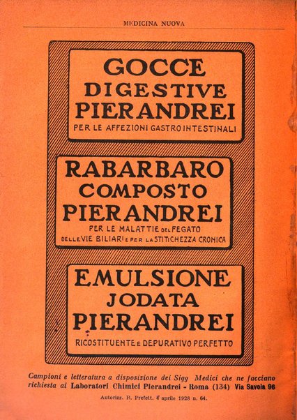 Medicina nuova periodico settimanale di scienze mediche, giurisprudenza sanitaria, medicina sociale e interessi delle classi sanitarie