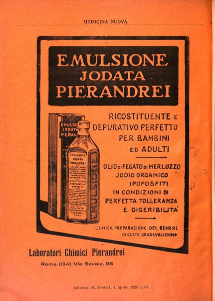 Medicina nuova periodico settimanale di scienze mediche, giurisprudenza sanitaria, medicina sociale e interessi delle classi sanitarie