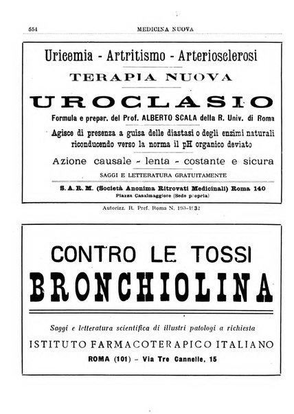 Medicina nuova periodico settimanale di scienze mediche, giurisprudenza sanitaria, medicina sociale e interessi delle classi sanitarie