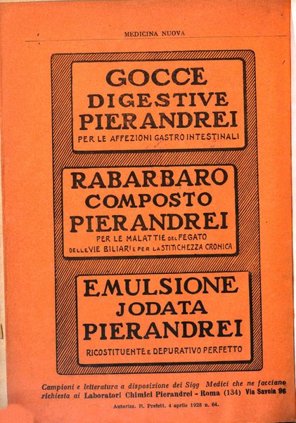 Medicina nuova periodico settimanale di scienze mediche, giurisprudenza sanitaria, medicina sociale e interessi delle classi sanitarie