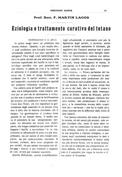 Medicina nuova periodico settimanale di scienze mediche, giurisprudenza sanitaria, medicina sociale e interessi delle classi sanitarie