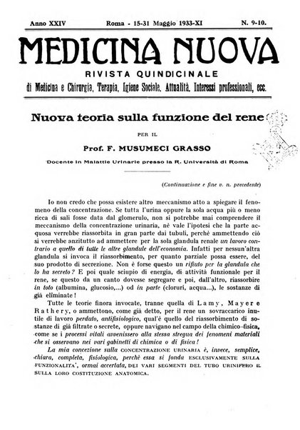 Medicina nuova periodico settimanale di scienze mediche, giurisprudenza sanitaria, medicina sociale e interessi delle classi sanitarie