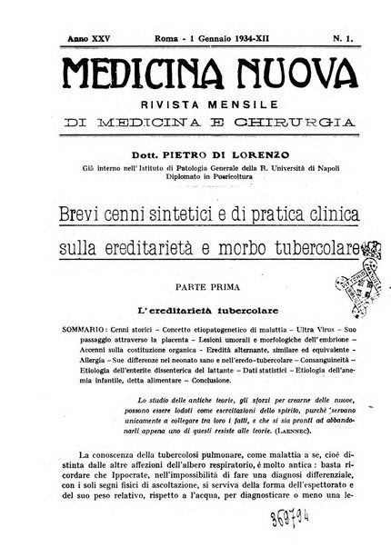 Medicina nuova periodico settimanale di scienze mediche, giurisprudenza sanitaria, medicina sociale e interessi delle classi sanitarie