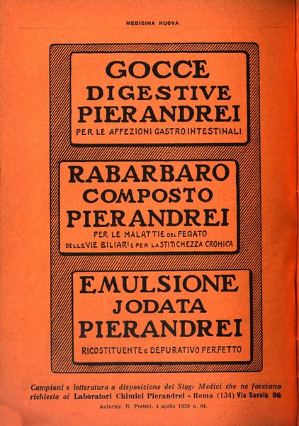 Medicina nuova periodico settimanale di scienze mediche, giurisprudenza sanitaria, medicina sociale e interessi delle classi sanitarie