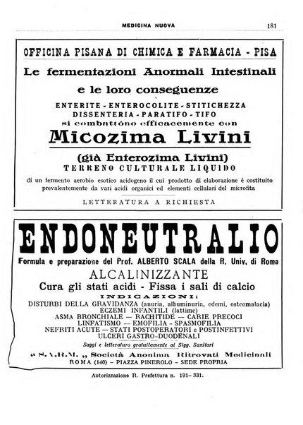 Medicina nuova periodico settimanale di scienze mediche, giurisprudenza sanitaria, medicina sociale e interessi delle classi sanitarie