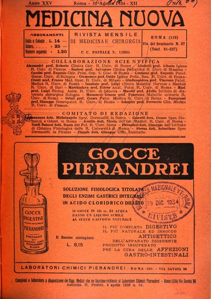 Medicina nuova periodico settimanale di scienze mediche, giurisprudenza sanitaria, medicina sociale e interessi delle classi sanitarie