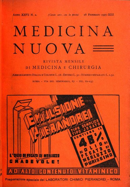 Medicina nuova periodico settimanale di scienze mediche, giurisprudenza sanitaria, medicina sociale e interessi delle classi sanitarie