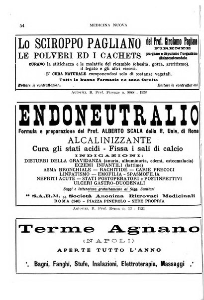 Medicina nuova periodico settimanale di scienze mediche, giurisprudenza sanitaria, medicina sociale e interessi delle classi sanitarie