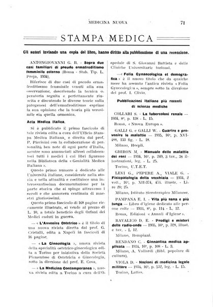 Medicina nuova periodico settimanale di scienze mediche, giurisprudenza sanitaria, medicina sociale e interessi delle classi sanitarie