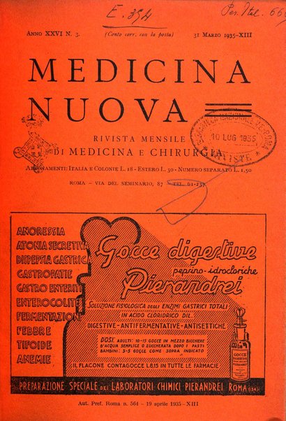 Medicina nuova periodico settimanale di scienze mediche, giurisprudenza sanitaria, medicina sociale e interessi delle classi sanitarie