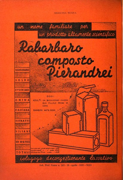 Medicina nuova periodico settimanale di scienze mediche, giurisprudenza sanitaria, medicina sociale e interessi delle classi sanitarie