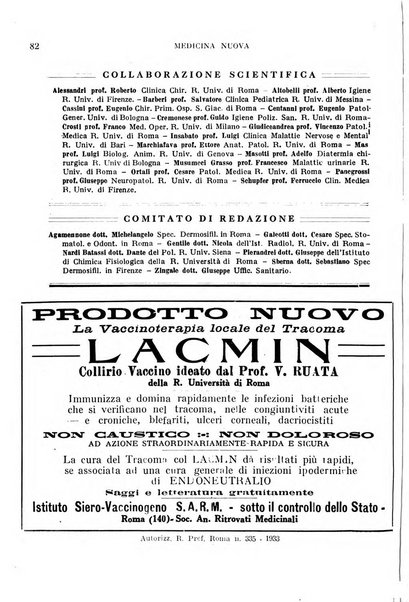 Medicina nuova periodico settimanale di scienze mediche, giurisprudenza sanitaria, medicina sociale e interessi delle classi sanitarie