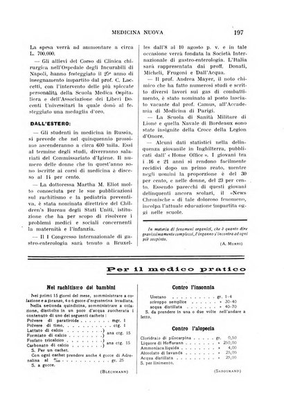 Medicina nuova periodico settimanale di scienze mediche, giurisprudenza sanitaria, medicina sociale e interessi delle classi sanitarie