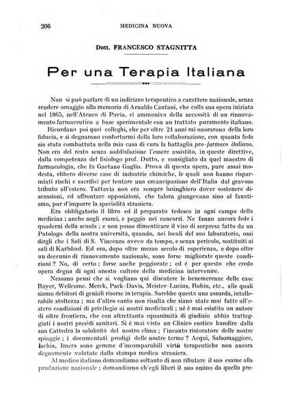 Medicina nuova periodico settimanale di scienze mediche, giurisprudenza sanitaria, medicina sociale e interessi delle classi sanitarie