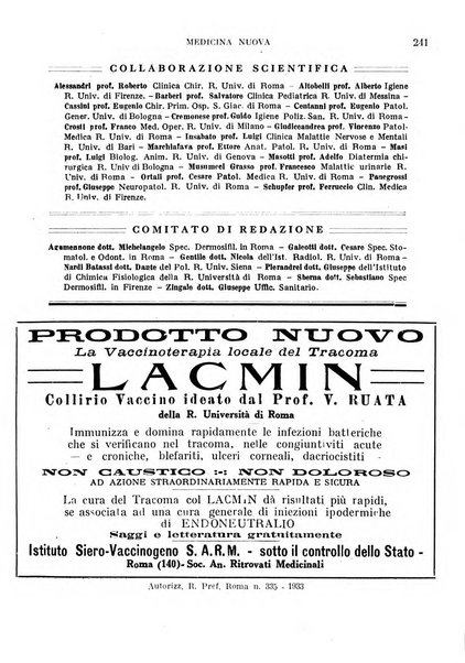 Medicina nuova periodico settimanale di scienze mediche, giurisprudenza sanitaria, medicina sociale e interessi delle classi sanitarie