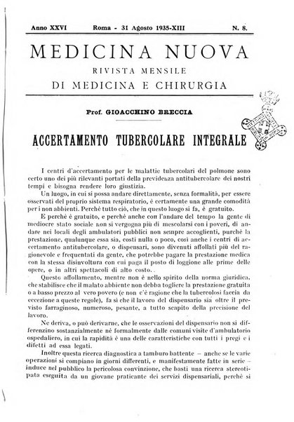 Medicina nuova periodico settimanale di scienze mediche, giurisprudenza sanitaria, medicina sociale e interessi delle classi sanitarie