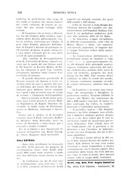 Medicina nuova periodico settimanale di scienze mediche, giurisprudenza sanitaria, medicina sociale e interessi delle classi sanitarie