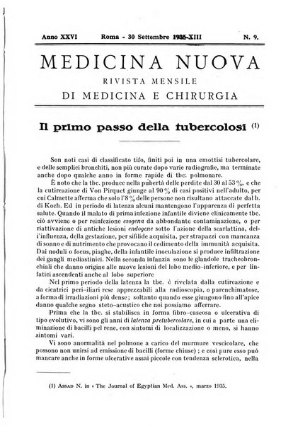 Medicina nuova periodico settimanale di scienze mediche, giurisprudenza sanitaria, medicina sociale e interessi delle classi sanitarie