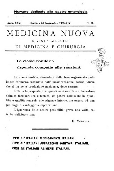 Medicina nuova periodico settimanale di scienze mediche, giurisprudenza sanitaria, medicina sociale e interessi delle classi sanitarie