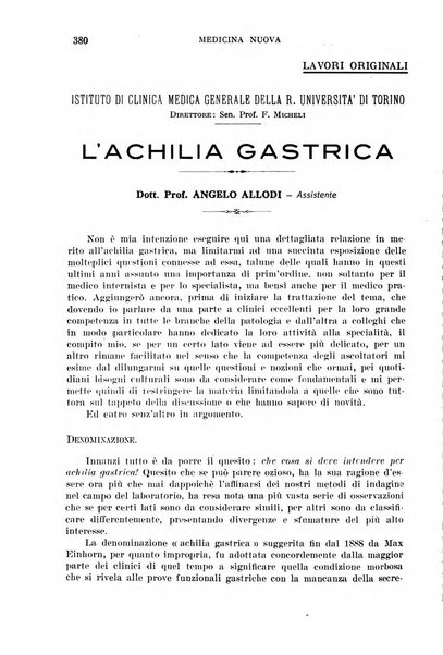 Medicina nuova periodico settimanale di scienze mediche, giurisprudenza sanitaria, medicina sociale e interessi delle classi sanitarie