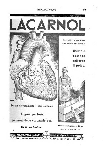 Medicina nuova periodico settimanale di scienze mediche, giurisprudenza sanitaria, medicina sociale e interessi delle classi sanitarie