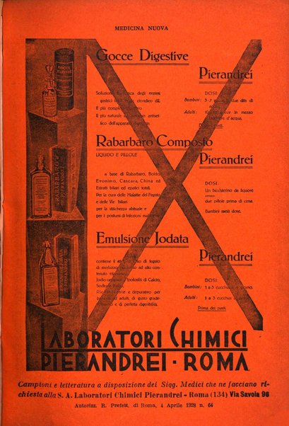 Medicina nuova periodico settimanale di scienze mediche, giurisprudenza sanitaria, medicina sociale e interessi delle classi sanitarie