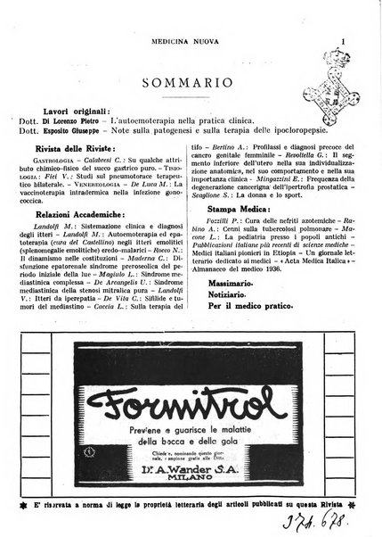 Medicina nuova periodico settimanale di scienze mediche, giurisprudenza sanitaria, medicina sociale e interessi delle classi sanitarie