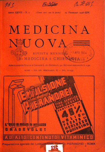 Medicina nuova periodico settimanale di scienze mediche, giurisprudenza sanitaria, medicina sociale e interessi delle classi sanitarie