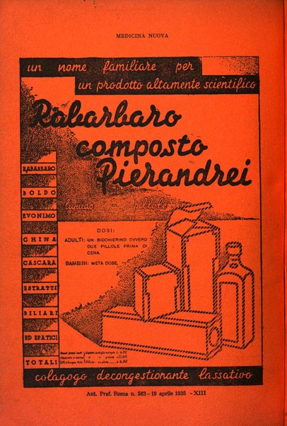 Medicina nuova periodico settimanale di scienze mediche, giurisprudenza sanitaria, medicina sociale e interessi delle classi sanitarie