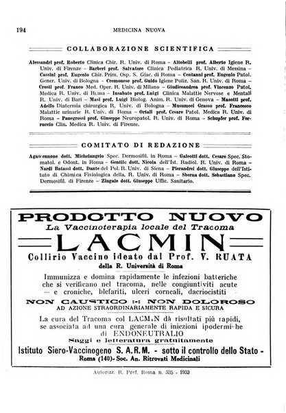 Medicina nuova periodico settimanale di scienze mediche, giurisprudenza sanitaria, medicina sociale e interessi delle classi sanitarie