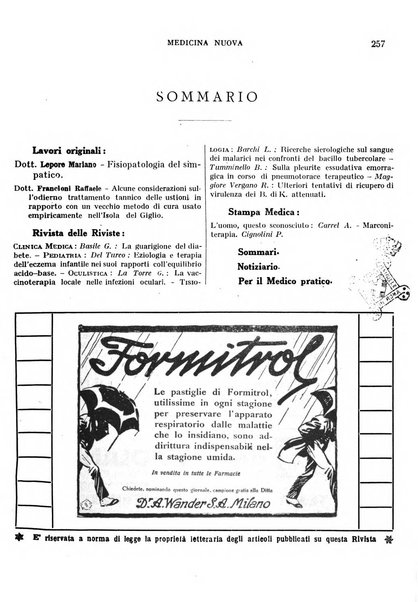 Medicina nuova periodico settimanale di scienze mediche, giurisprudenza sanitaria, medicina sociale e interessi delle classi sanitarie